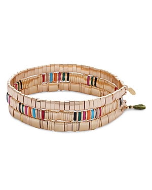 SHASHI TILU BEADED BRACELETS IN 14K GOLD PLATED, SET OF 3