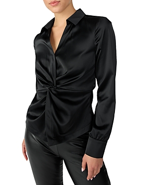 Easy On Me Satin Twist Front Blouse