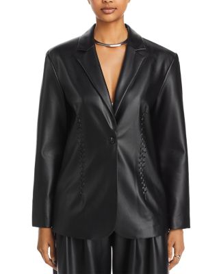 FRENCH CONNECTION Crolenda Faux Leather Whipstitch Blazer | Bloomingdale's  Women