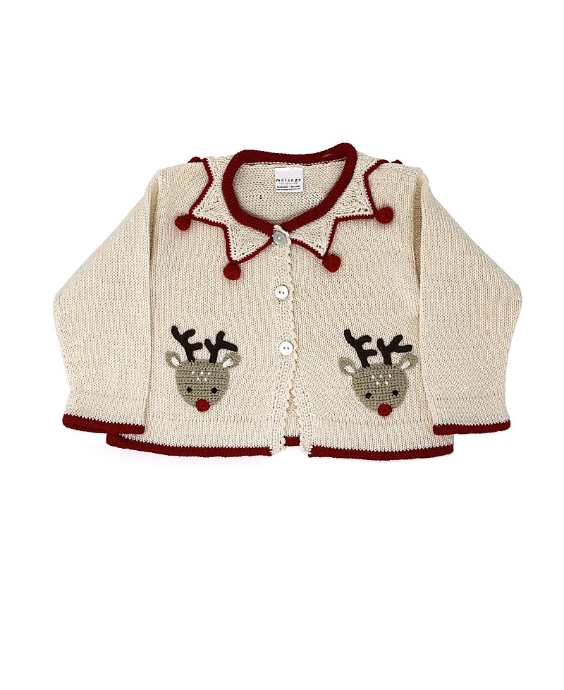 Melange Collection Unisex Knit Reindeer Cardigan