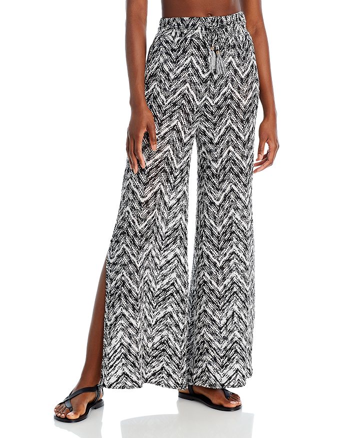 Ramy Brook Taytum Space Dye Chevron Knit Swim Cover Up Pants