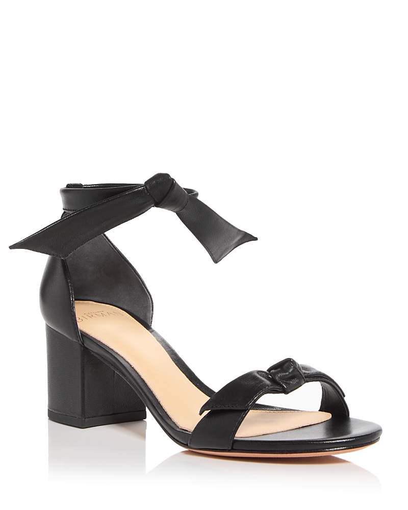 Alexandre Birman Clarita Suede 60mm City Sandals In Black Leather