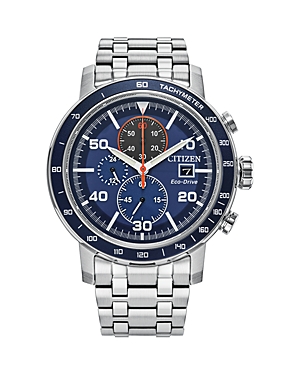 Shop Citizen Eco-drive Weekender Chronograph, 44mm In Blue/silver
