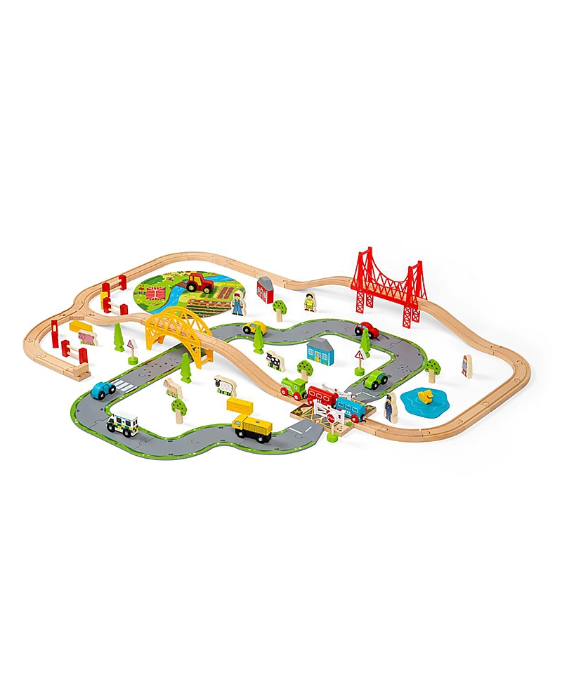 Bigjigs Rail Road & Rail Train Set - Ages 3+