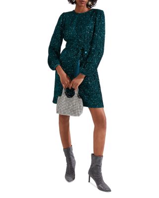Bette Tie-Waist Sequin Dress