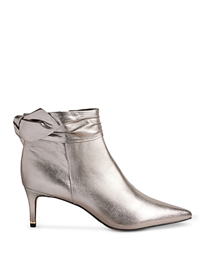 Shop Ted Baker Women's Yona Suede Bow Ankle Boots In Gunmetal