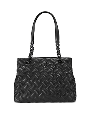 Kurt Geiger Kensington Large Quilted Leather Tote In Black