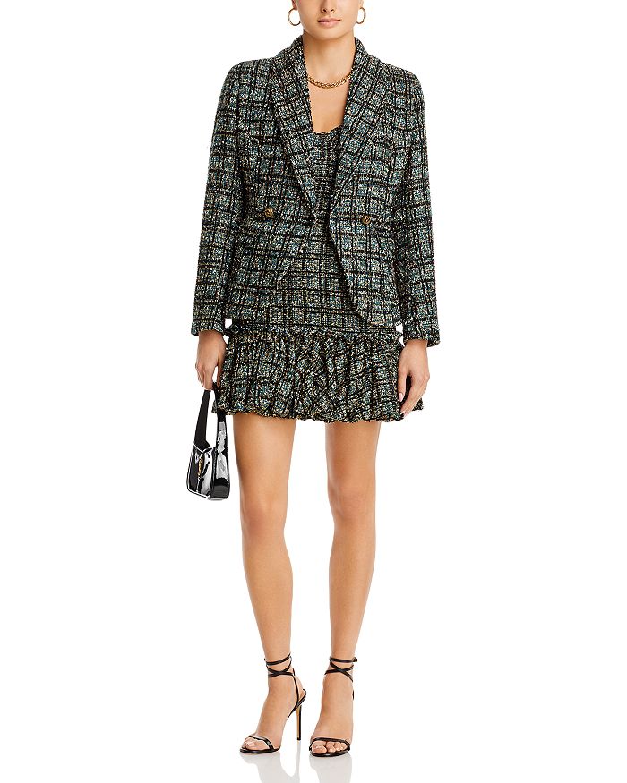 AQUA Tweed Blazer & Bubble Hem Dress | Bloomingdale's
