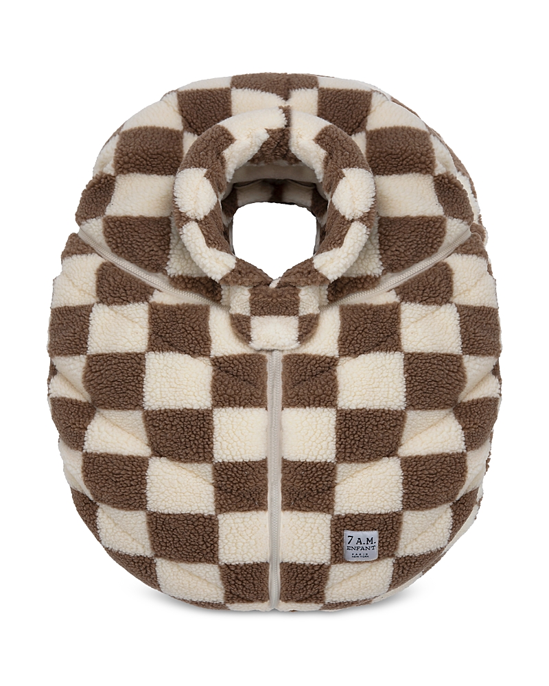 7am Enfant Car Seat Cocoon In Print Checkers Tan