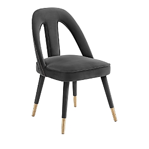 Shop Tov Furniture Petra Velvet Side Chair In Dark Gray