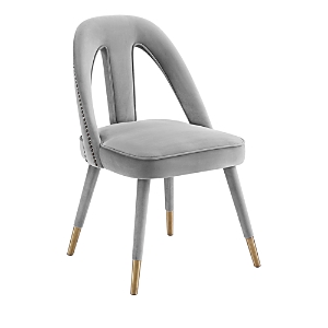 Tov Furniture Petra Velvet Dining Side Chair In Light Gray