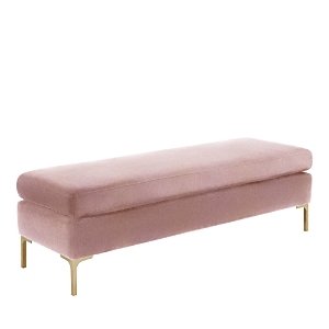 Tov Furniture Delilah Velvet Bench In Blush