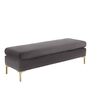 Tov Furniture Delilah Velvet Bench In Gray