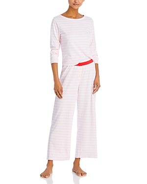 Cozyland Ellie Striped Cotton Holiday Pajama Set In Candy Cane