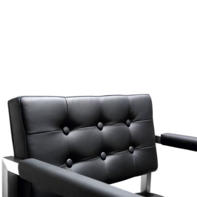  Director Performance Vegan Leather and Stainless Steel Barstool in Black