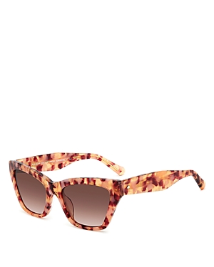 Kate Spade New York Fay Cat Eye Sunglasses, 54mm In Pink Havana/brown Gradient