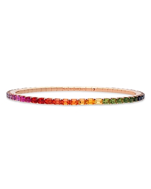 Shop Ex-tensible Rainbow Sapphire Stretch Tennis Bracelet In Multi
