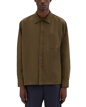 Shop Theory Project Feather Nylon Shirt In Olive