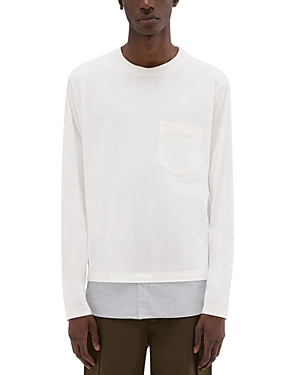 Theory Project Cotton Jersey Long-sleeve Combo Tee In White