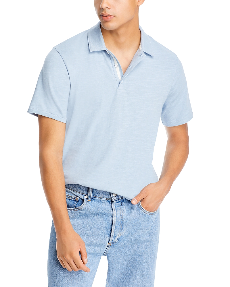 Rag & Bone Tech Pique Short Sleeve Polo Shirt In Desert Blue