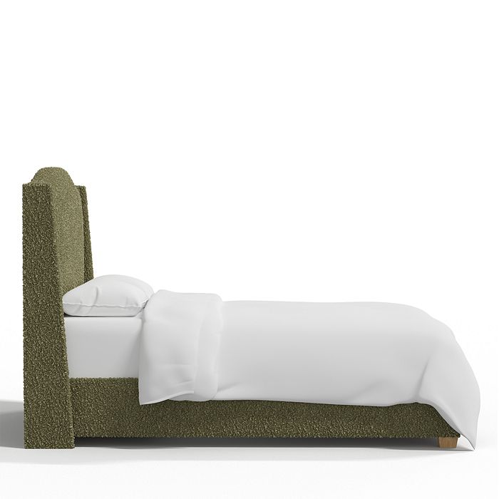 Sparrow & Wren Amalia Bed In Plush Boucle, Full In Grass