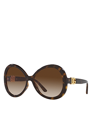Dolce & Gabbana G6194u Oval Sunglasses, 60mm In Havana/brown Gradient