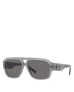 Shop Dolce & Gabbana Aviator Sunglasses, 58mm In Gray/gray Polarized Solid