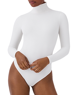 Suit Yourself Ribbed Long Sleeve Turtleneck Bodysuit in Parchment - Spanx