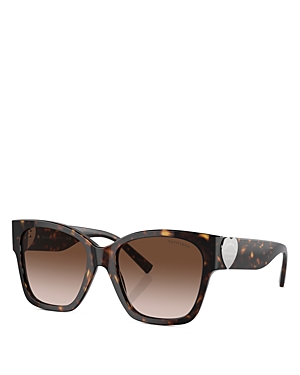 Shop Tiffany & Co Return To Tiffany's Square Sunglasses, 54mm In Havana/brown Gradient