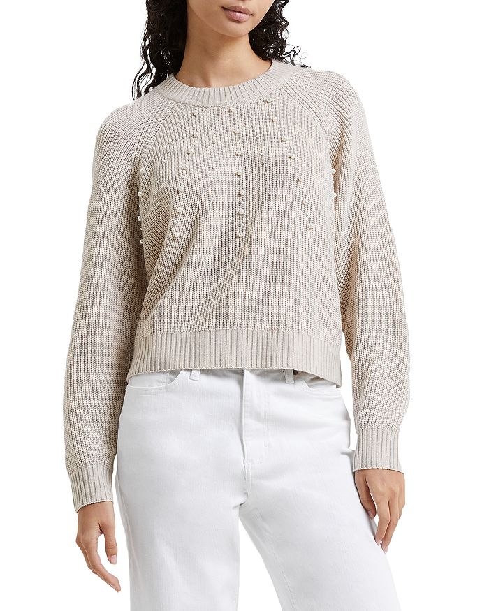 FRENCH CONNECTION Jolee Faux Pearl Crewneck Sweater | Bloomingdale's
