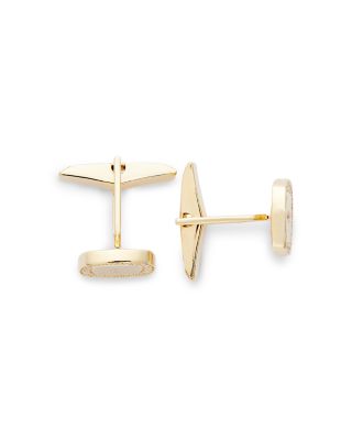 Men&#39;s Diamond Halo Cufflinks in 14K Yellow Gold, 0.30 tcw