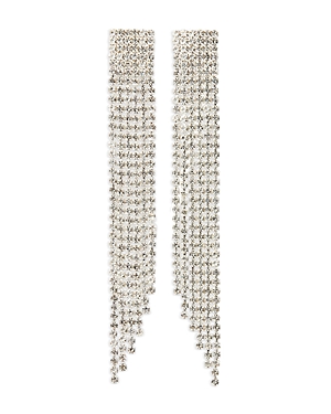 Crystal Haze Jewelry Club Nostalgia - Nyc Cubic Zirconia Fringe Statement Earrings In Sliver Plated In Silver