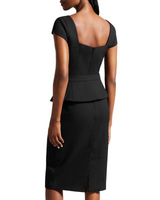 Ted Baker Fleurrr Square Neck Midi Dress With Detachable