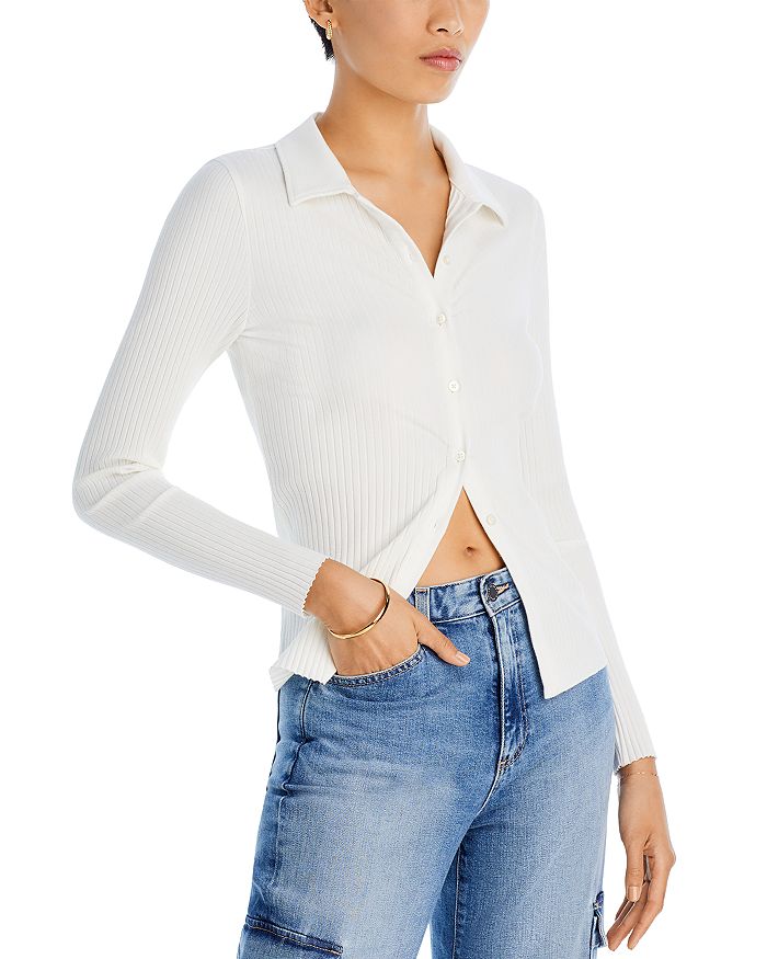 AG Slim Fit Long Sleeve Button Up Top | Bloomingdale's
