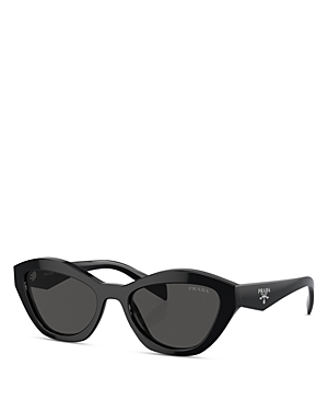 Shop Prada Symbole Butterfly Sunglasses, 55mm In Black/gray Solid