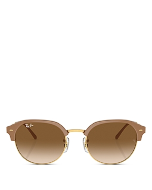 Ray Ban Ray-ban Round Sunglasses, 53mm In Beige/brown Gradient