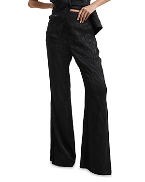 Shop French Connection Ara Satin Trousers In Blackout