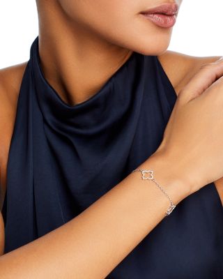 Diamond Clover Station Collection Bracelet in 14K Gold, 0.38 tcw