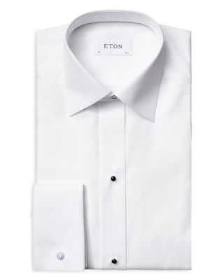 Contemporary Fit White Piqu&eacute; Formal Shirt