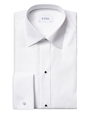 Shop Eton Contemporary Fit White Pique Formal Shirt