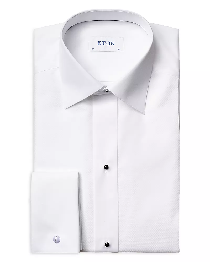 Eton Contemporary Fit White Pique Formal Shirt