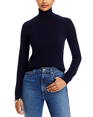 Majestic Stretch Jersey Turtleneck Top In Marine