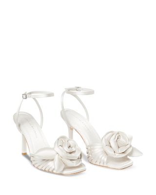 Women's Rey Square Toe Flower High Heel Sandals