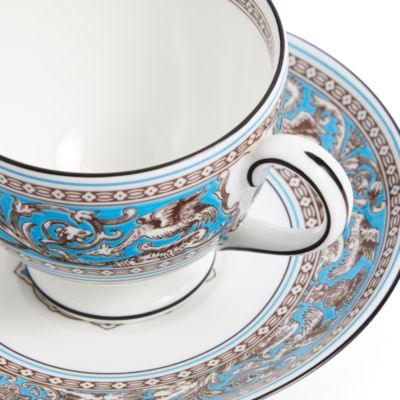 Florentine Turquoise Teacup & Saucer 4-Piece Set
