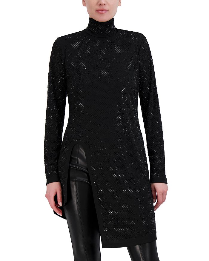 Bcbgmaxazria asymmetrical turtleneck dress discount