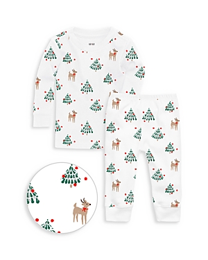 1212 Unisex Long Sleeve Pajama Set - Little Kid In Tinsel Trees