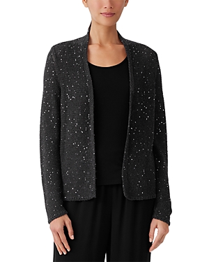 Eileen Fisher Wool Cropped Sequin Cardigan