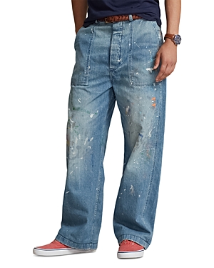 POLO RALPH LAUREN BIG FIT NAVAL INSPIRED DISTRESSED JEANS