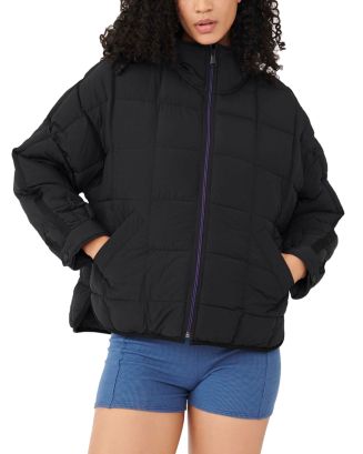 NWT Free People Puffer Popover Hood in Black FREE PEOPLE FP Movement - Puffer Popover Hood | endource main image 3