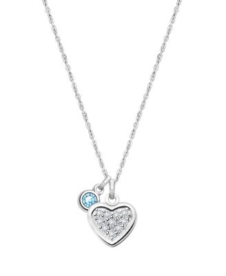 Tiny Blessings - Girl's Sterling Silver Oh So Loved Birthstone 12 - 14" Necklace - Little Kid, Big Kid